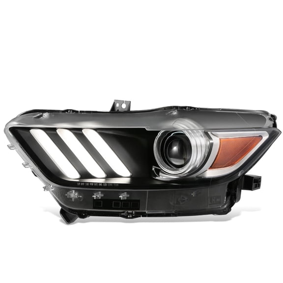 DNA Motoring LED DRL HID Projector Headlight for 15-17 Mustang 18-20 Shelby, Driver Left Side