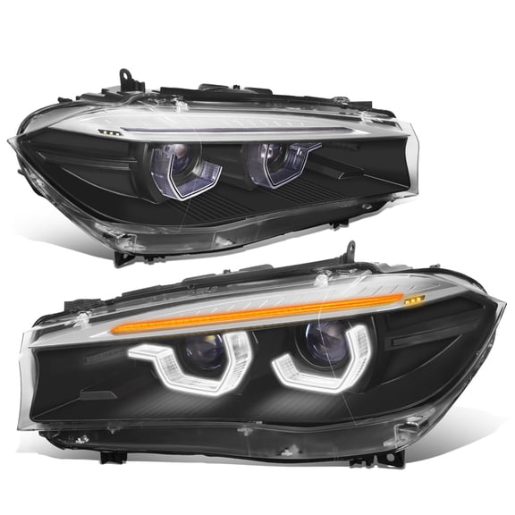 DNA Motoring LED Start-Up Animation HID Projector Headlights w/o AFS for 14-19 BMW X5 X6