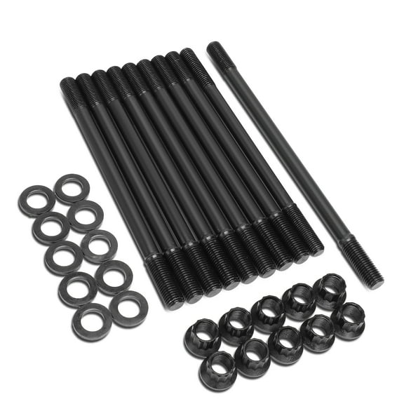 DNA Motoring LEPOW-024 For 1990 to 1993 Honda Accord/92 to 96 Prelude S 12-Point Black Oxide Chromoly Cylinder Head Studs