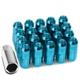 thumbnail image 1 of DNA Motoring Closed-End Aluminum Sky Blue 20 Lug Nuts Set+Key M12X1.25 20mm OD/50mm Tall, 1 of 4