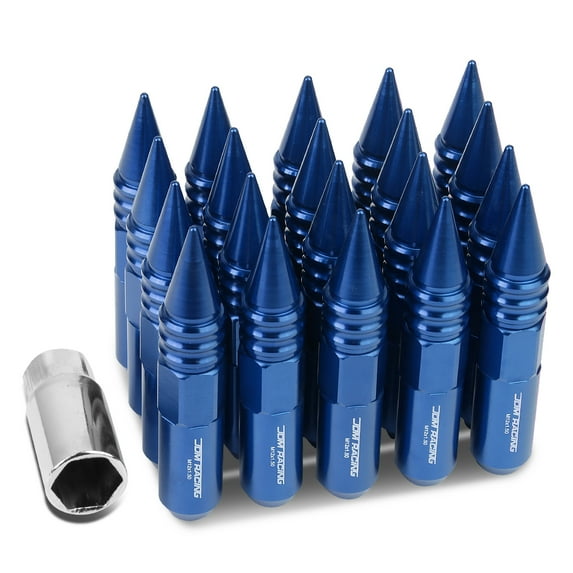 DNA Motoring LN-ZTL-9030-15-BL 20-Piece M12 x 1.5 Aluminum Alloy Wheel Lug Nuts + Deep Drive Extension (Blue)