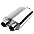thumbnail image 1 of DNA Motoring MFL-4X9-3-25 3" Single Inlet 2.5" Dual Outlet Stainless Steel 14" Canister Length Exhaust Muffler, 1 of 3