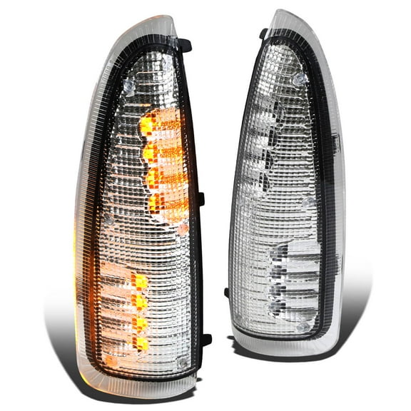 DNA Motoring MLEDL-003-CH-AM For 2000 to 2007 Ford Super Duty / Excursion Chrome Housing Towing Side Mirror Turn Signal Light (Amber LED) 01 02 03 04 05 06
