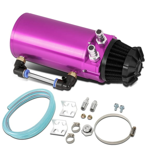 DNA Motoring OCT-ZTL-9046-PP Universal Aluminum Oil Reservoir Catch Can Tank w/Breather Filter Baffled (Purple)