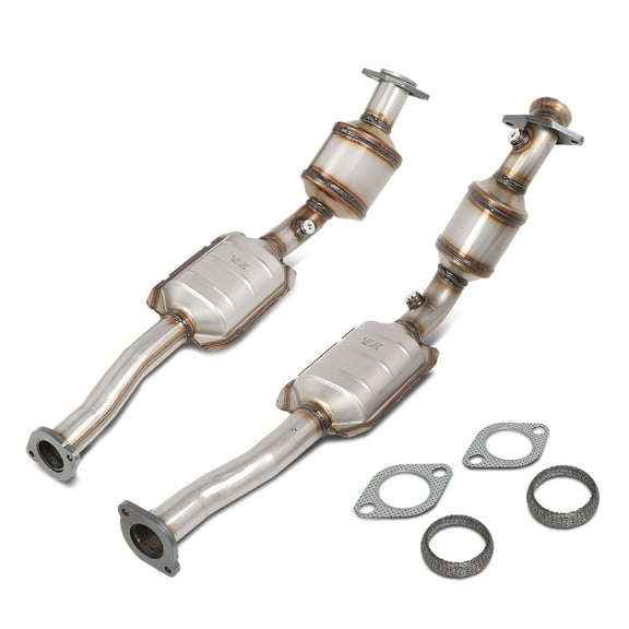 DNA Motoring OEM-CONV-021 For 2002 to 2011 Ford Crown Victoria Mercury Grand Marquis Marauder Lincoln Town Car Pair OE Style Catalytic Converter Exhaust Pipe