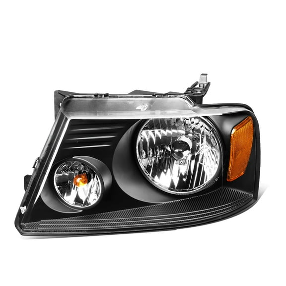 DNA Motoring OEM-HL-0010-L For 2004 to 2008 Ford F150 Lincoln Mark LT 1PC Factory Style Headlight Headlamp Assembly Left / Driver Side (Black) 05 06 07 FO2502201