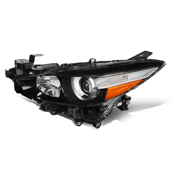 DNA Motoring For 2017-2018 Mazda 3 Left  Driver Side Projector Headlight Headlamp Black MA2502149
