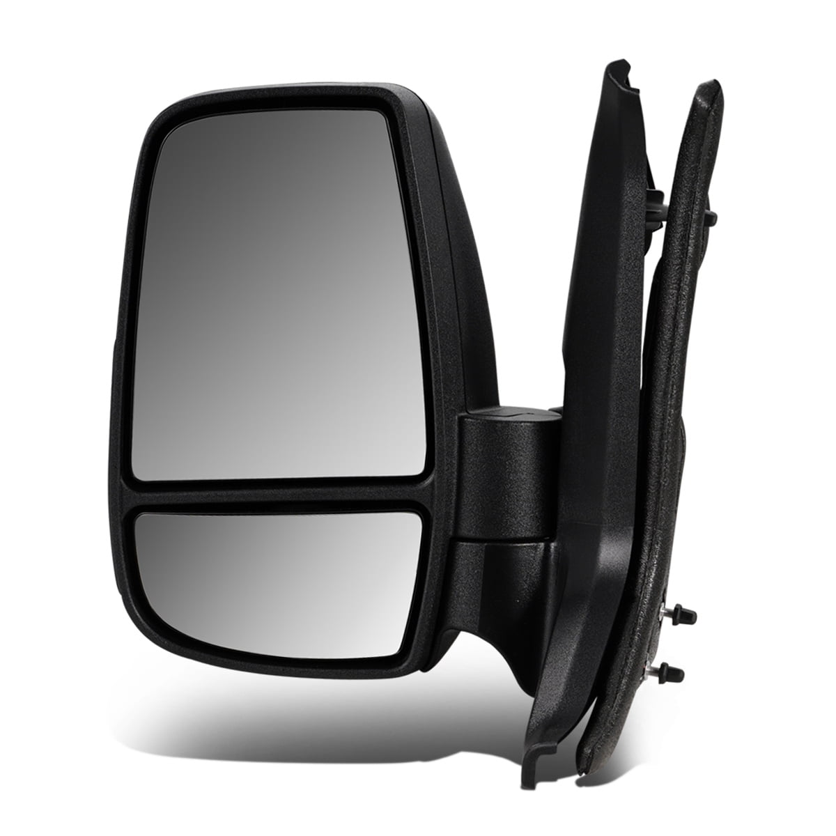 DNA MOTORING Black Round Motorcycle Mirrors - Universal Fit Front Pair, Convex Glass, Foldable (MP-MR-M001)