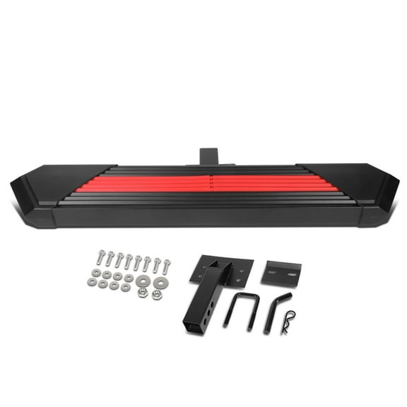 DNA Motoring For 2" Receiver Rear Bumper Trailer Towing Tow Hitch Step 6.25"x35" Black Red