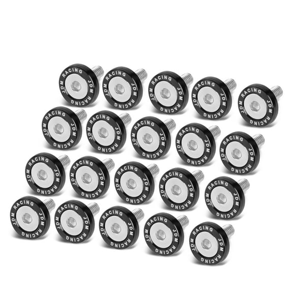 DNA Motoring PT-ZTL-9051-BK 20 Pcs 20mm Anodized Aluminum Fender Washers Screws Dress Up Kit fits M6 X 1.0 Thread Bolt Hole Black