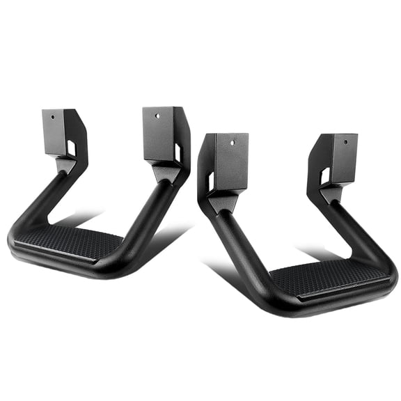 DNA Motoring Pair Aluminum Side Assist Steps for Chevy GMC Ford Dodge Pickup Truck, Silverado Frame Mount Bars Rails