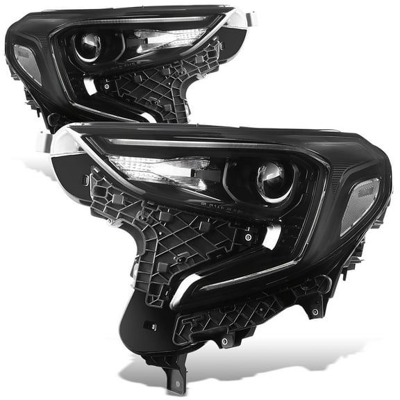 DNA Motoring Projector Headlight for 18-21 GMC Terrain, Black Housing Amber Corner