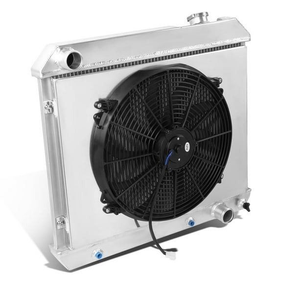 DNA Motoring For 63-66 Chevy C/K Pickup MT 3-Row Full Aluminum Racing Radiator+Fan Shroud Kit