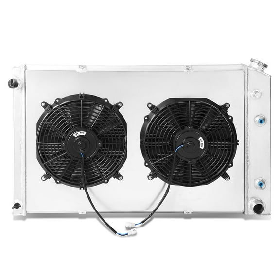 DNA Motoring For 81-86 Chevy C/K Series 5.0L 5.7L 2-Row Full Aluminum Radiator w/Dual Cooling Fan
