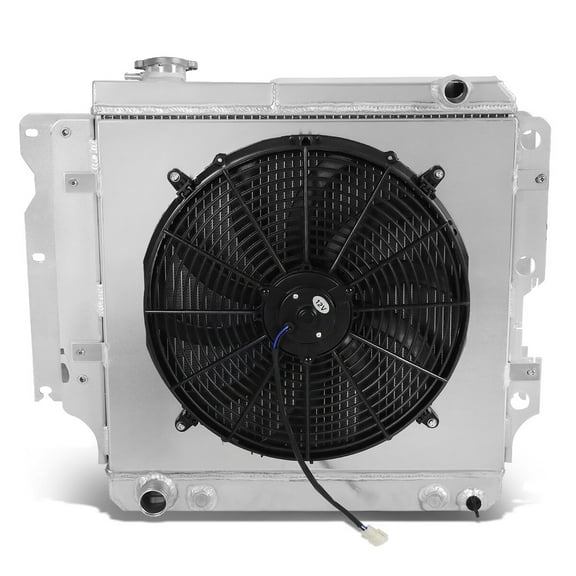 DNA Motoring RA+FS-JEEP87-3 For 1987 to 2006 Jeep Wrangler YJ/TJ 2.4L-4.2L 3-Row Tri-Core Aluminum Radiator + 12V Fan Shroud