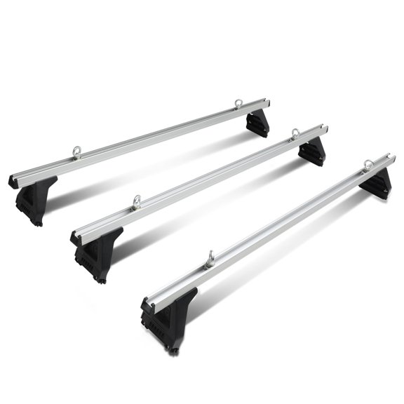 DNA Motoring 58"Universal Cargo Van Top Rain Gutter Luggage Roof Rack Cross Bar 3pcs+Brackets