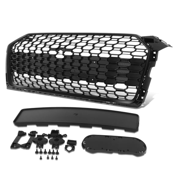 DNA Motoring RS5 Style Front Mesh Grille Assembly w/ Park Sensor Holes for 17-19 Audi A5 S5
