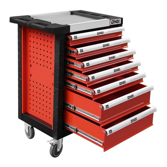 DNA Motoring 30" x 39 "x 18" 7-Drawer Large Utility Trolley Heavy Duty Rolling Lockable Slide Tool Cart Cabinet