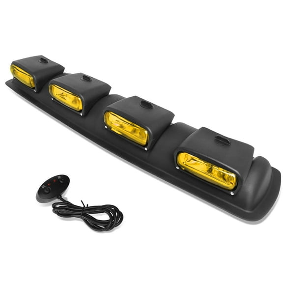 DNA Motoring Universal Off-Road Roof Top Mounted Yellow Amber Fog Light Kit w/Wiring Harness+Switch