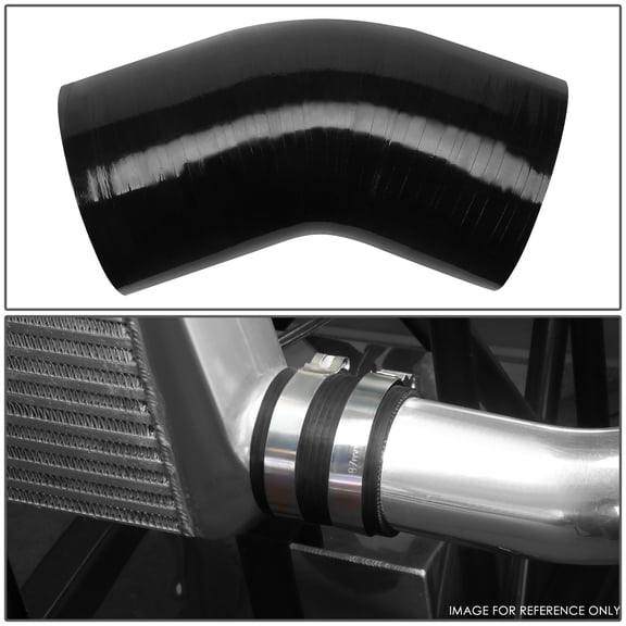 DNA Motoring 3.5" 4-ply 45-degree Elbow Hose Turbo Intake Intercooler Pipe Silicone Coupler Black