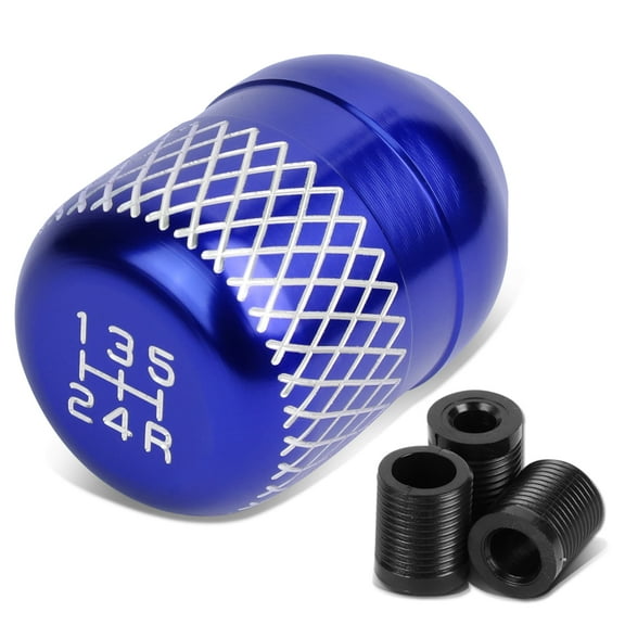 DNA Motoring SK-5S-T1-BL Universal 5-Speed Blue Anodized Aluminum Netted Racing Shift Knob