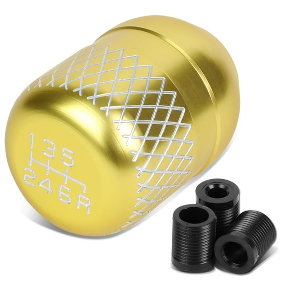 DNA Motoring SK-6S-T1-GD Universal 6-Speed Gold Anodized Aluminum Netted Racing Shift Knob