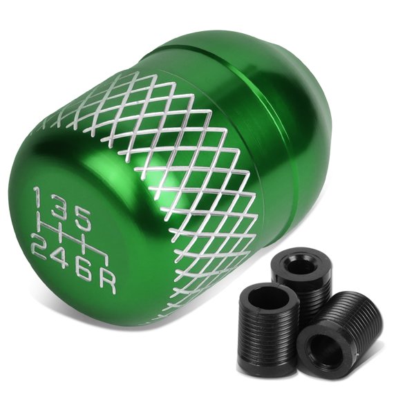 DNA Motoring SK-6S-T1-GN Universal 6-Speed Green Anodized Aluminum Netted Racing Shift Knob