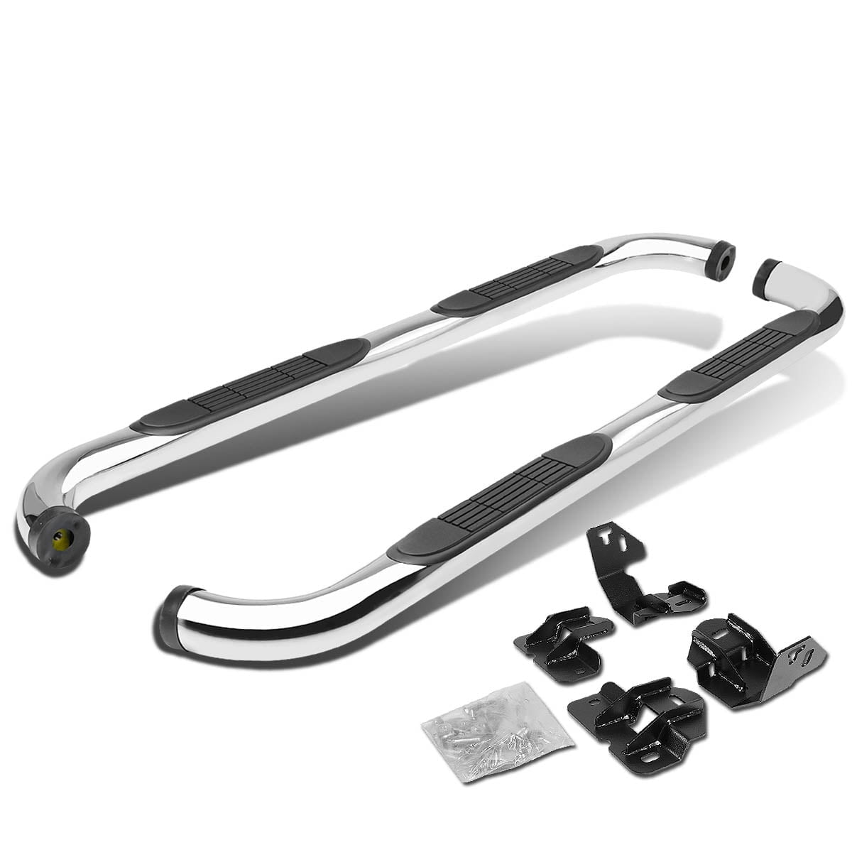 DNA Motoring 3" OD Chrome Side Step Nerf Bars Running Boards for 2009-2014 Ford F150 Supercrew