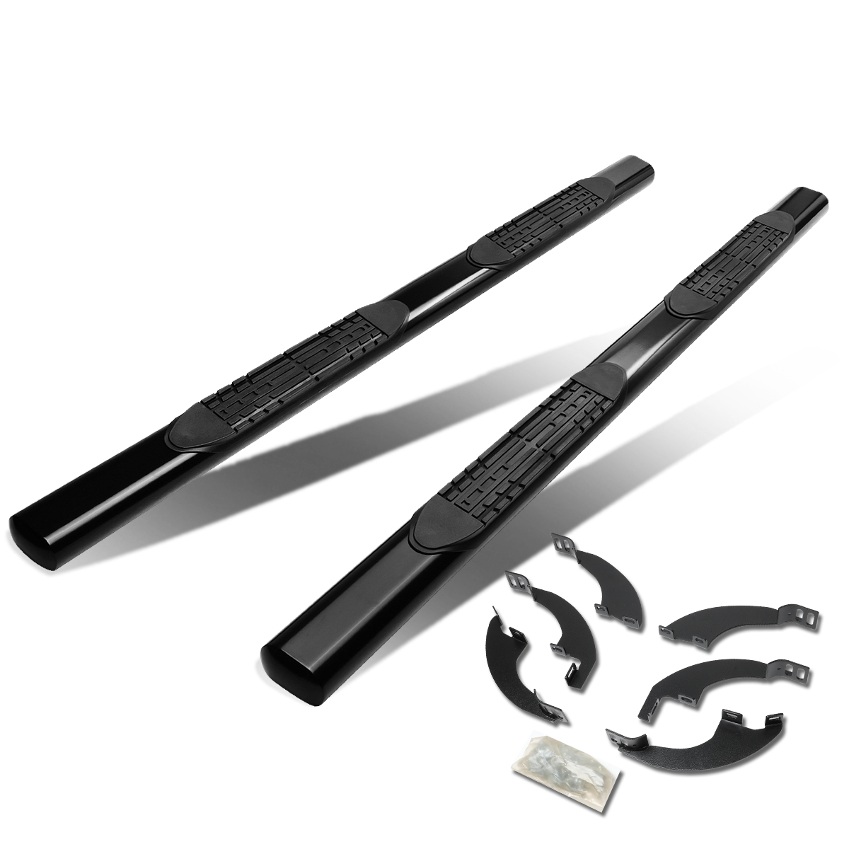 DNA Motoring STEPB4889BK For 2016 to 2020 Honda Pilot Mild Steel 4" Oval Side Step Nerf Bar