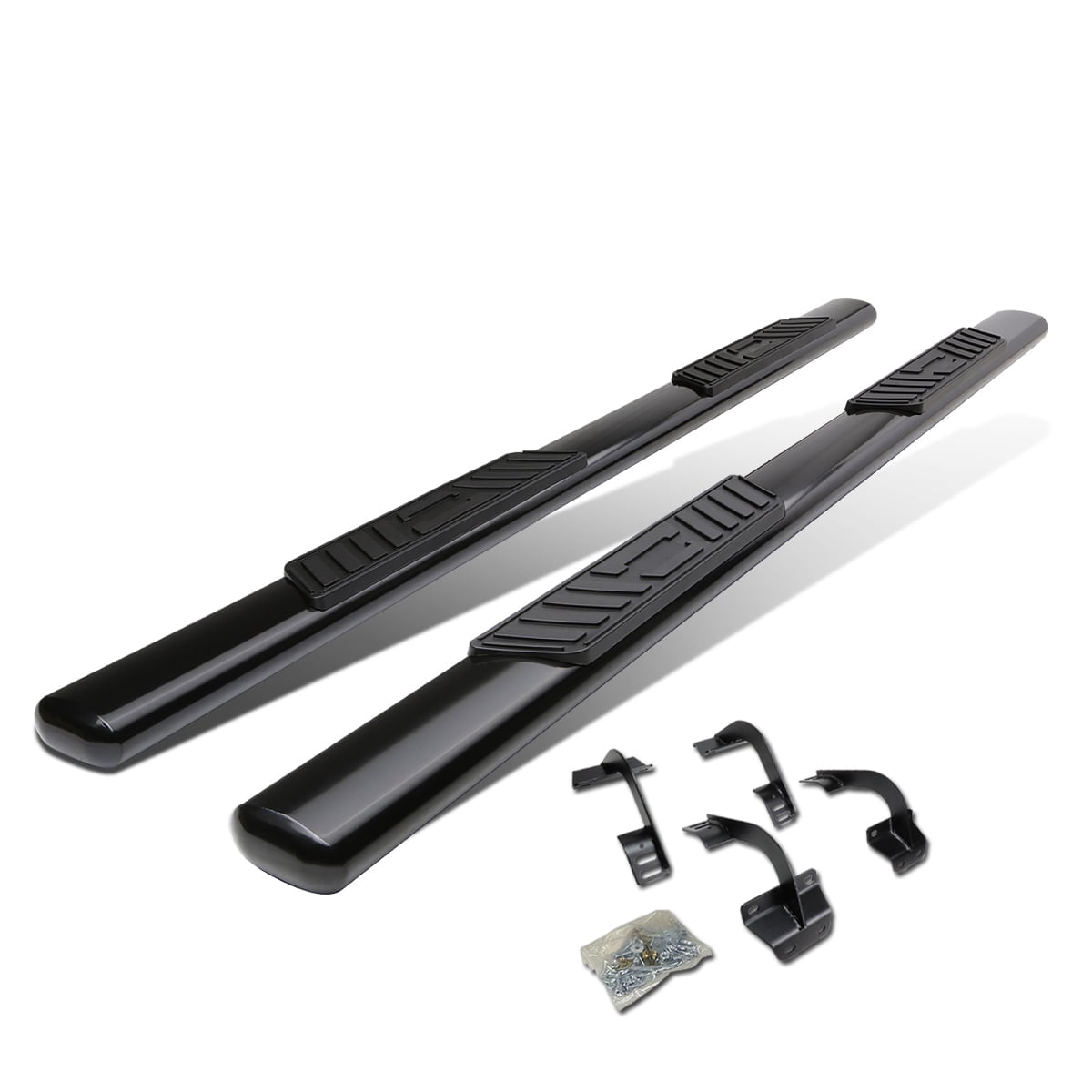 DNA Motoring 5" OD Black Side Step Nerf Bars Running Boards for 2015-2022 Ford F150 Super Cab