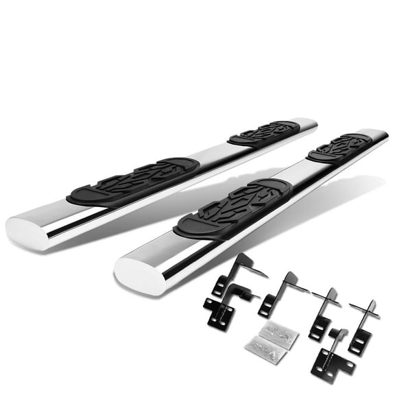 DNA Motoring 6" Oval Side Step Nerf Bars Running Boards for 2019-2022 Ram 1500 Quad Cab, Chrome