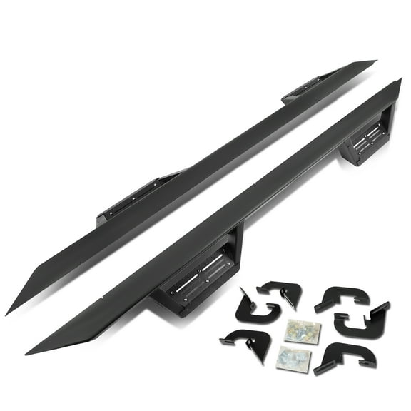 DNA Motoring STEPB-G222-018 For 2007 to 2019 Chevy Silverado GMC Sierra 1500 2500/3500HD Extended Cab Aluminum 3" Rock Rail Side Step Nerf Bar Running Board