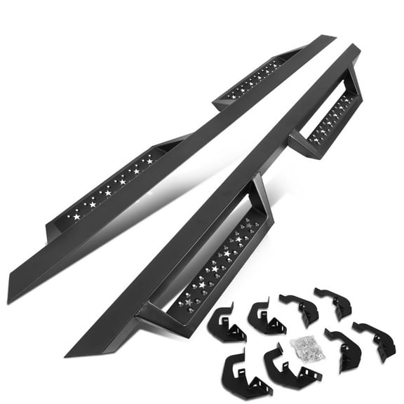 DNA Motoring 4.5" Black Side Step Nerf Bars Running Boards for 2007-2019 Sierra Silverado Crew Cab