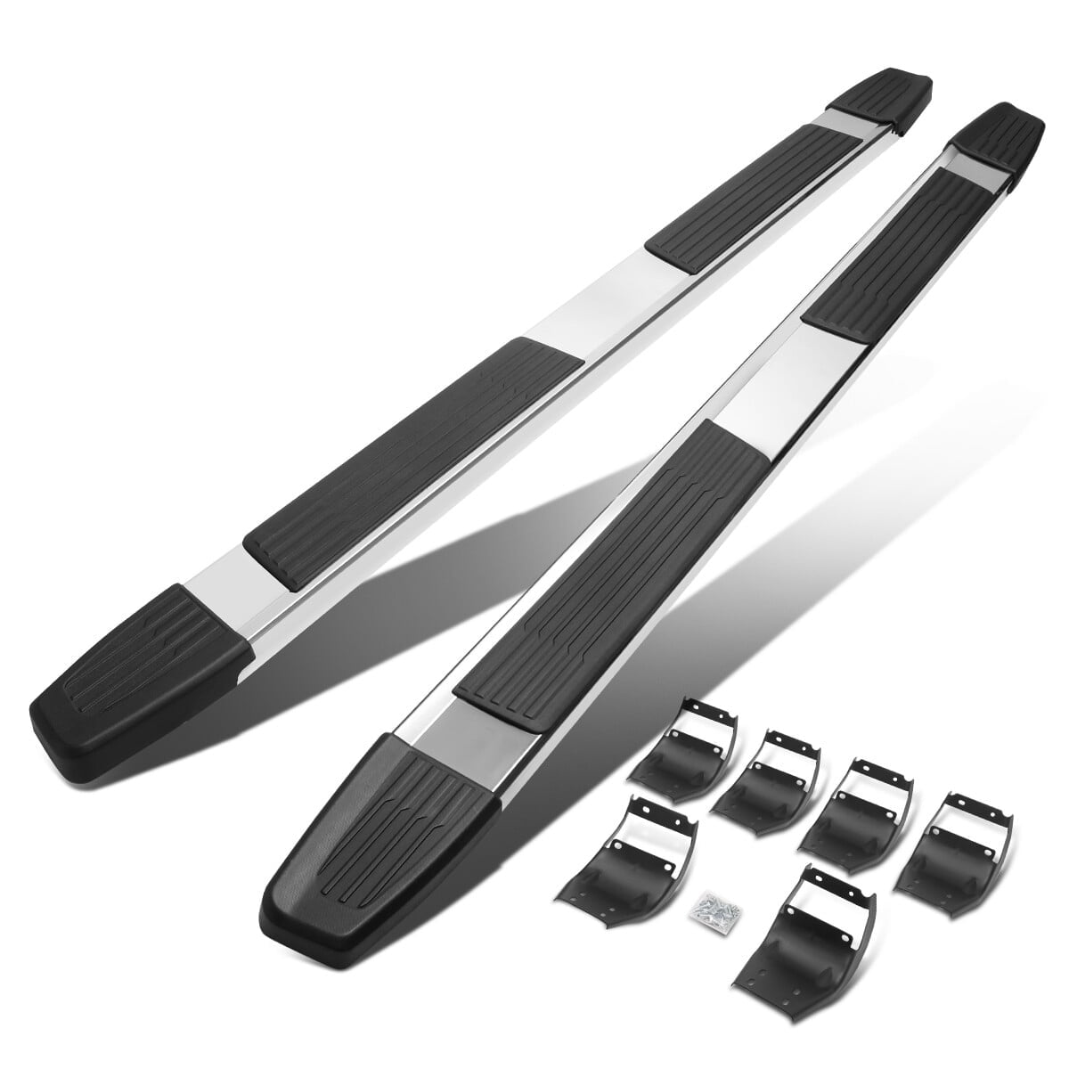 DNA Motoring 6" OD Flat Side Step Nerf Bars Running Boards for 15-22 Ford F150-F350 Super Crew Cab