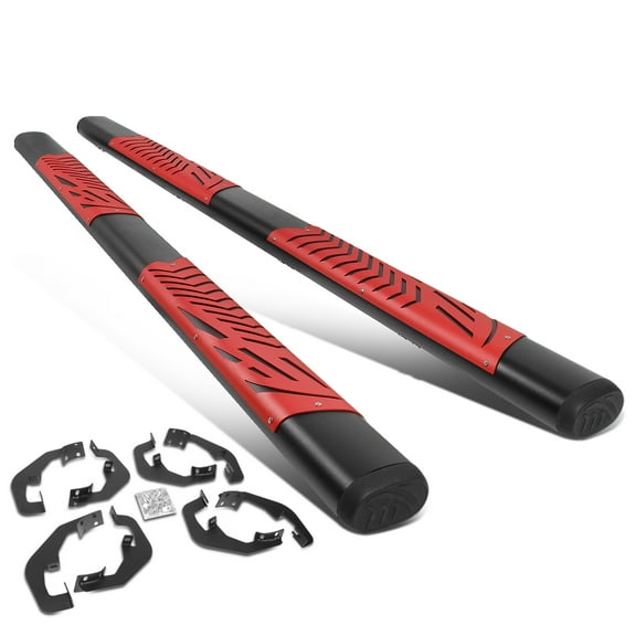 DNA Motoring STEPB-ZTL-8197-BKRD For 2007 to 2019 Chevy Silverado GMC Sirrea Crew Cab Pair 5.5" Chrome Flat Step Bar Running Boards 08 09 10 11 12 13 14 15 16 17