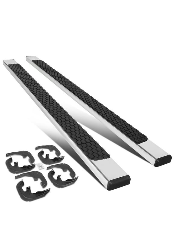 DNA Motoring STEPB-ZTL-8215-SS For 2019 to 2022 Chevy Silverado GMC Sierra Crew Cab 5" Stainless Flat Side Step Nerf Bar Running Boards w/Honeycomb Step Pad