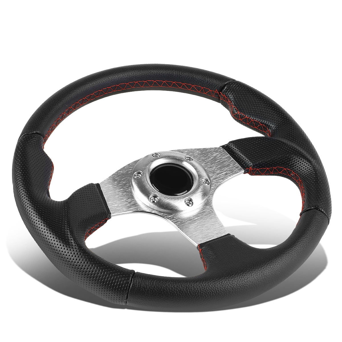 DNA Motoring SW-ZTL-9042-SL 320mm 6-Bolt Aluminum Frame Vinyl