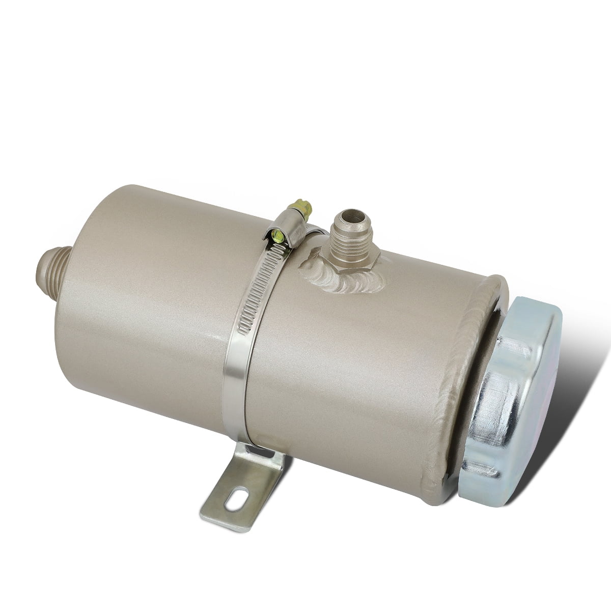 DNA Motoring TANK-PS-005 Universal Aluminum Round Power Steering Fluid Reservoir Can/Tank Bottle w/Cap+Hardware