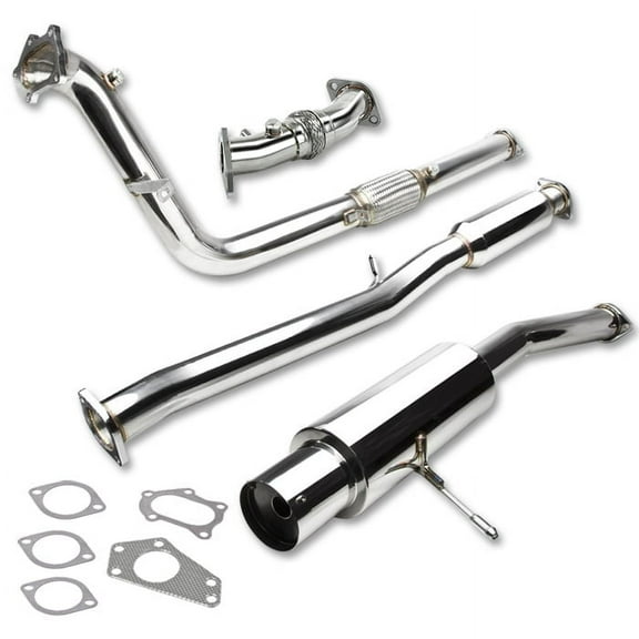 DNA Motoring Muffler Tip Catback Exhaust System for 2002-2007 Subaru WRX GD/GG, Stainless Steel 4.5"