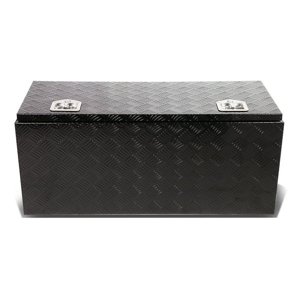 DNA Motoring TBOX-T2-36-ALU-BK 36"x18"x16" Aluminum Pickup Truck Bed Trailer Key Lock Storage Tool Box (Black)