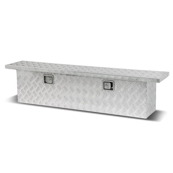 DNA Motoring 63"x12"x16.5" Aluminum Pickup Truck Bed Trailer Storage Tool Box w/Key Lock (Crossbed)