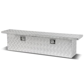 DNA Motoring 69"X12"X16" Chrome Aluminum Pickup Truck Trunk Bed Tool Box Trailer Storage w/Lock