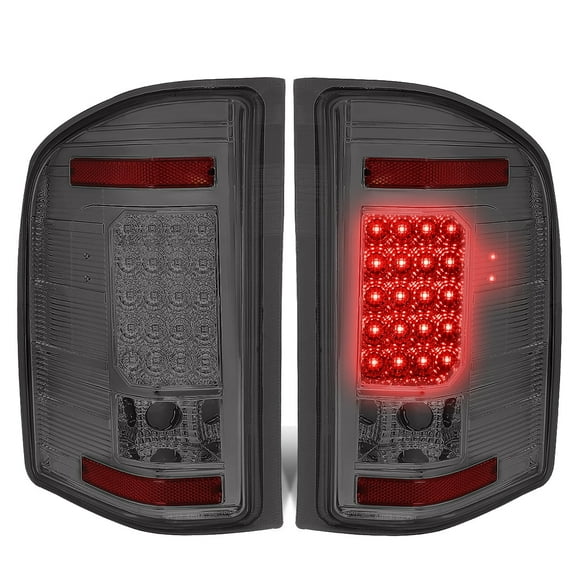 DNA Motoring For 07-14 Chevy Silverado LED Euro Smoked Chrome Tail Light Pair Replacement