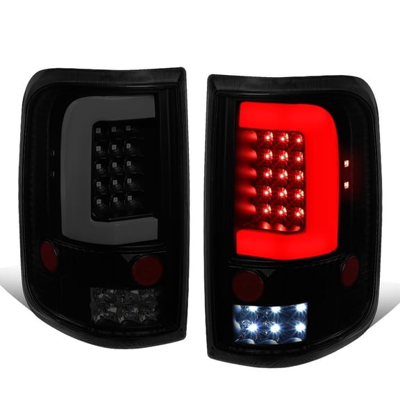 DNA Motoring For 04-08 Ford F150 LOBO LED C-Tube Tail Light Rear Brake Lamps Pair Smoked