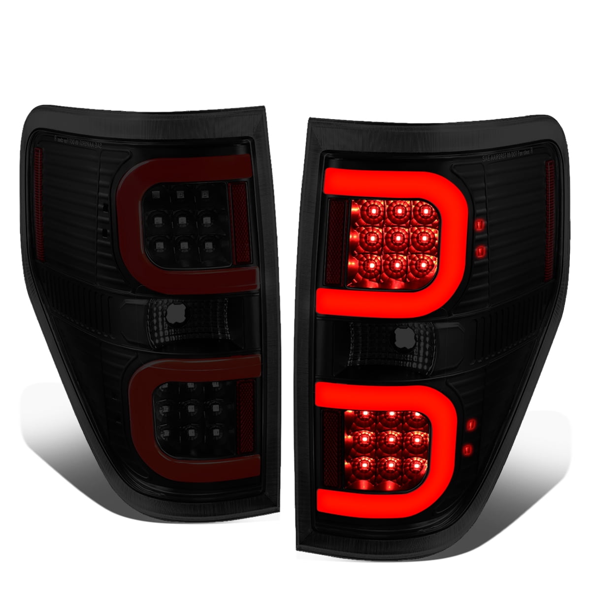 For 2009-2014 Ford F150 Pickup LED Sequential Clear Tail Lights Rear Brake Lamps