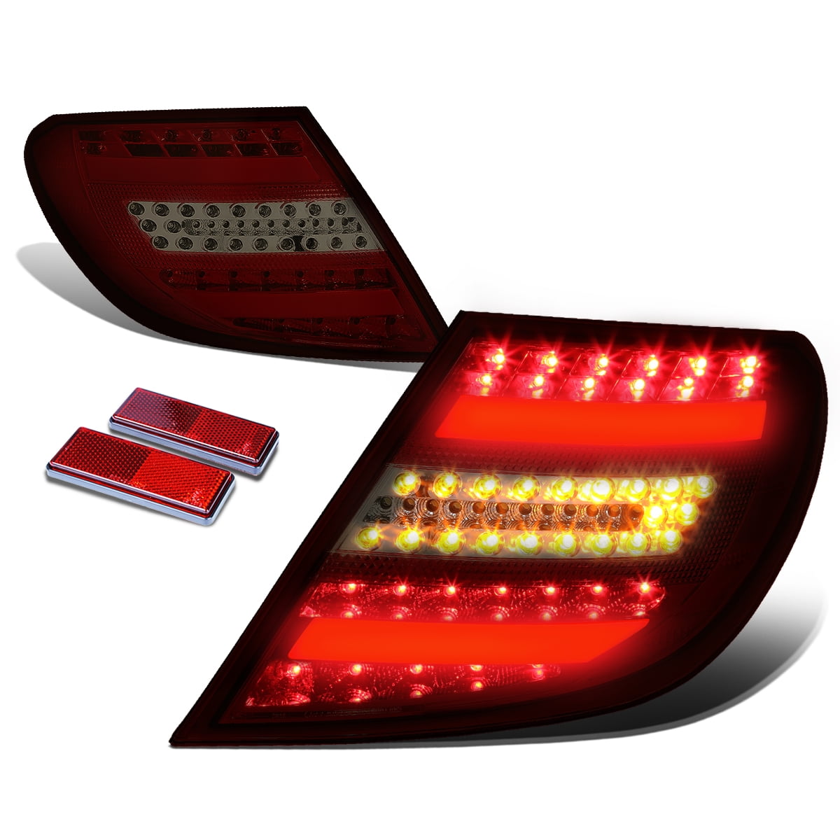 DNA Motoring TL-LED-3D-W20407-RD-SM For 2008 to 2011 Mercedes -Benz ...