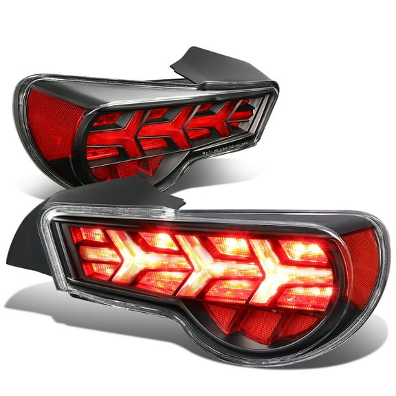 DNA Motoring TL-LED-FED-1 For 2013 to 2017 FRS / BRZ / 86 Pair of LED Arrow Sequential Tail Light (Black Housing / Clear Lens / Red Signal)