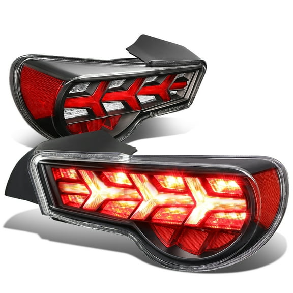 DNA Motoring TL-LED-FED-2 For 2013 to 2017 FRS / BRZ / 86 Pair of LED Arrow Sequential Tail Light (Black Housing / Clear Lens / Clear Signal)