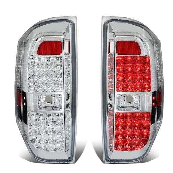 DNA Motoring For 14-21 Toyota Tundra Full LED Chrome Clear Tail Light Rear Lamps Pair LH+RH