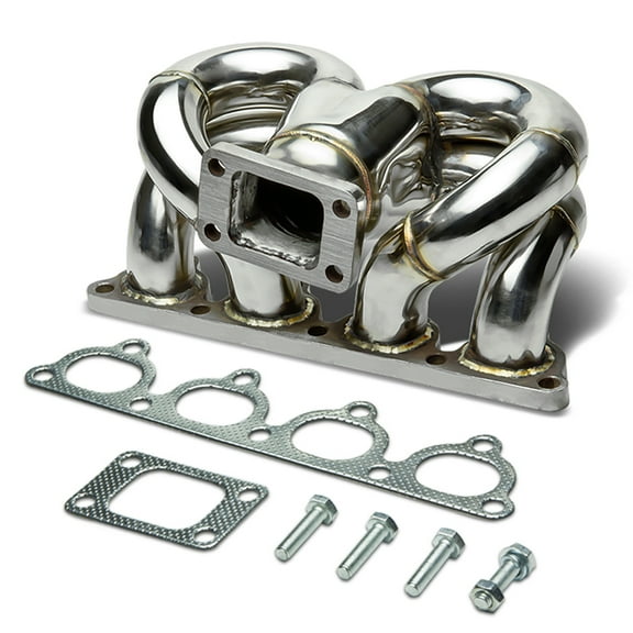 DNA Motoring TM-D-S-RH-NWG For 1988 to 2000 Honda D -Series Stainless Steel T3 Turbo Manifold Ram Horn Style - D15 D16 93 94 95 96 97 98 99